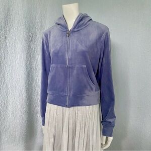Juicy Couture Purple  Zip-Up Bling Velour Hoodie
